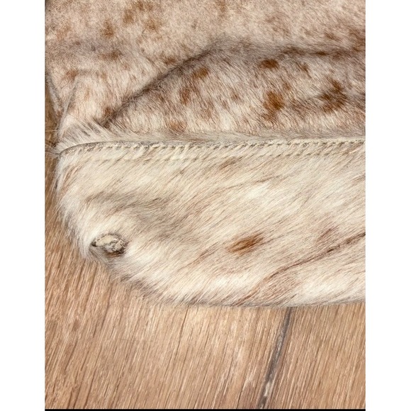 Myra Bag Cowhide Leather Wristlet Clutch Pouch Bag Tan Brown White PLS READ - Picture 9 of 9